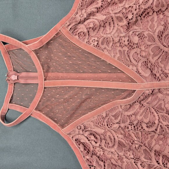 Express Pink Lace Long Sleeve Bodycon Dress 4 - Picture 8 of 15